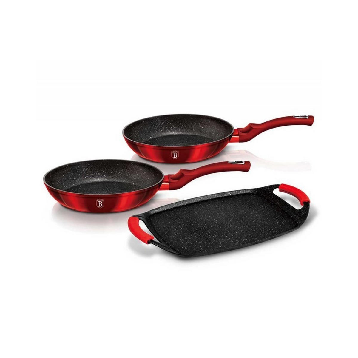 PFANNENSET Rot 23/36/5 cm BH1668 - Rot, Kunststoff - Berlinger Haus