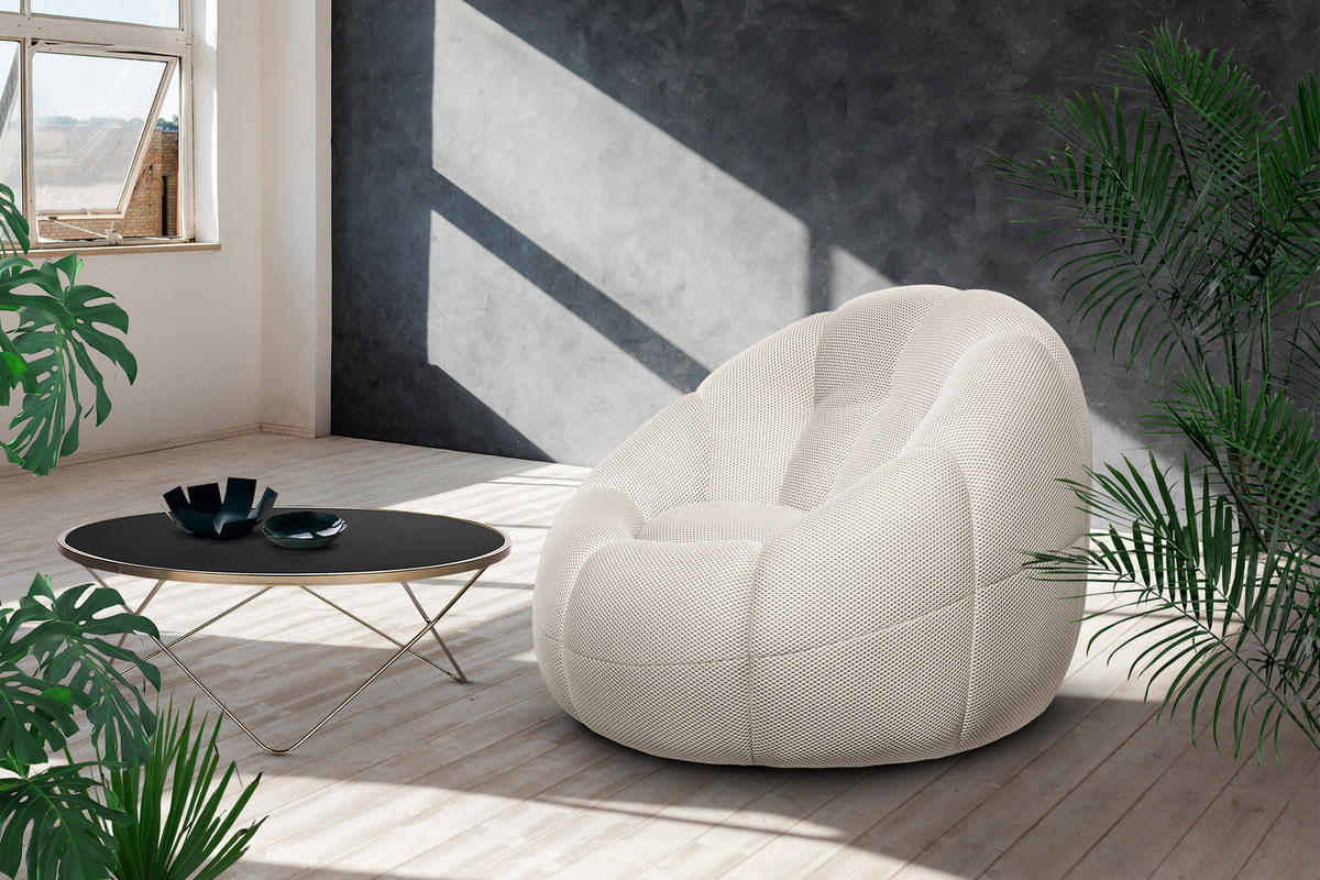 SESSEL FIGO, ecru - Ecru, Holzwerkstoff/Textil (104/83/104cm) - Courtois Laville