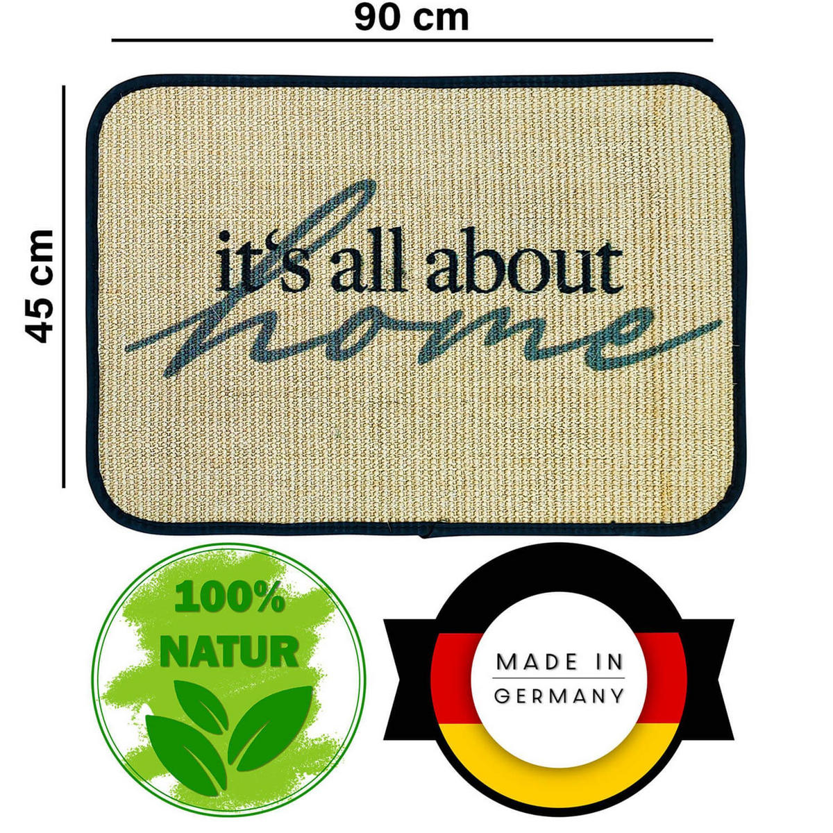 FUSSMATTE ECO-SISAL - Dunkelgrün, Textil (45/90cm) - WohnDirect