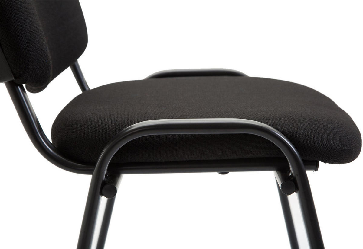 BESUCHERSTUHL Stoff Schwarz - Schwarz, Textil/Metall (53/83/53cm) - CLP