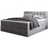 BOXSPRINGBETT PALERMO mit Bettkästen und Bonell Matratze H3 - Grau - 180x200 cm - Grau, Textil (180/200cm) - Trada