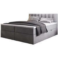 BOXSPRINGBETT PALERMO mit Bettkästen und Bonell Matratze H3 - Grau - 180x200 cm - Grau, Textil (180/200cm) - Trada