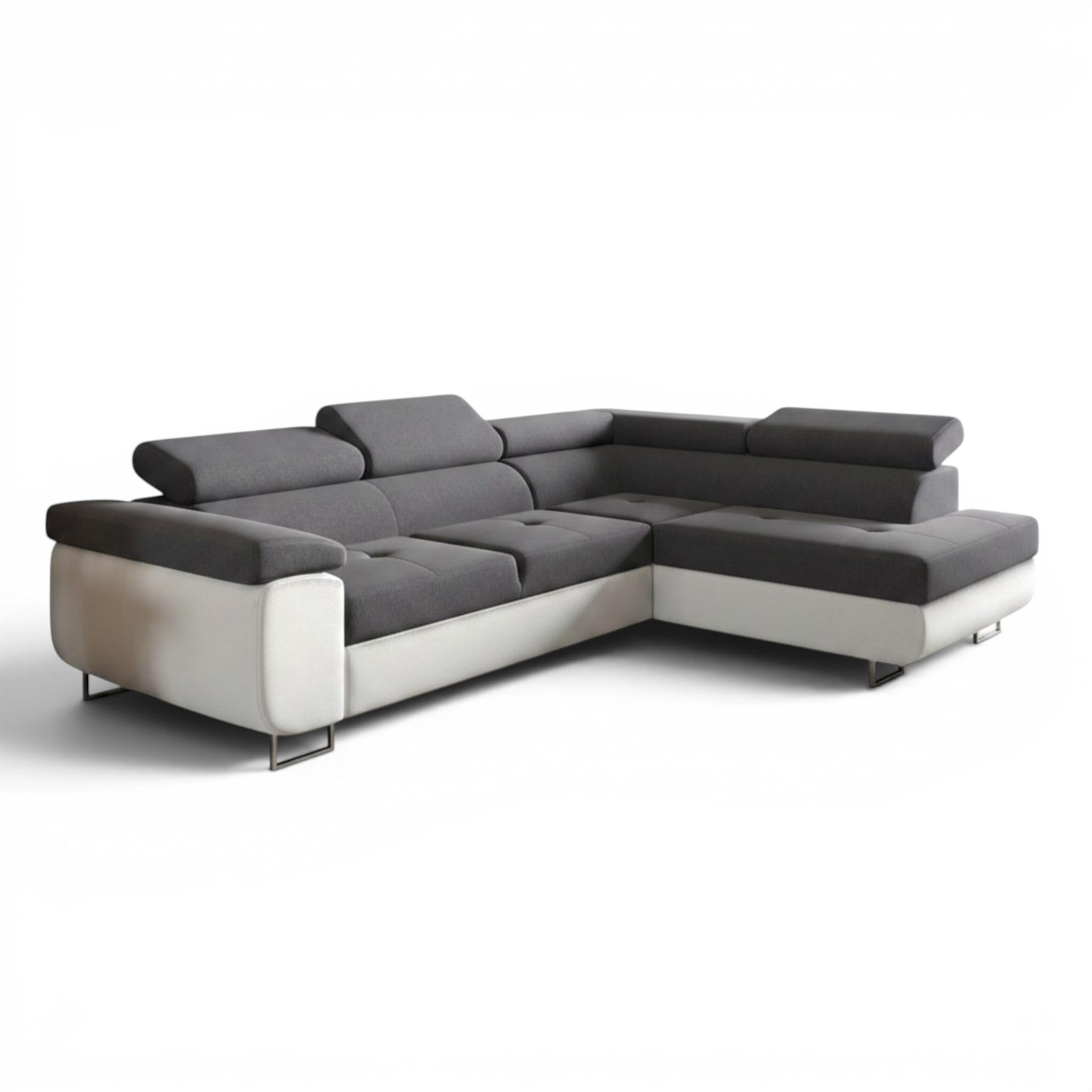 ECKSOFA Jade Mit Schlaffunktion - Dunkelgrau, Holzwerkstoff/Textil (275/202cm) - Fun Möbel