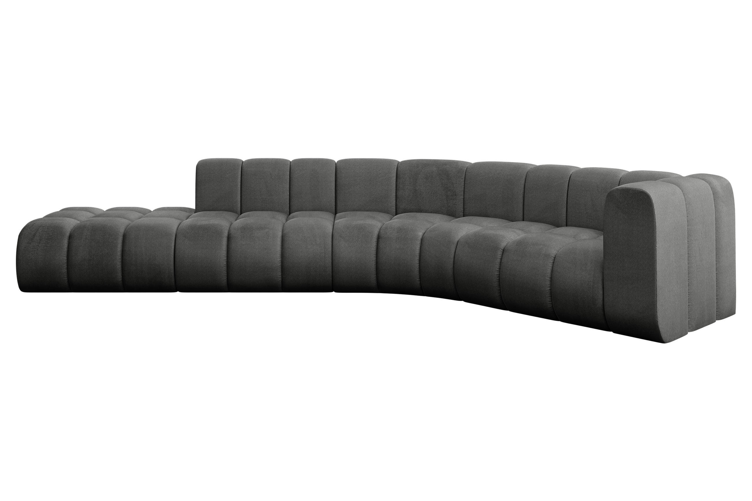 ECKSOFA modulares Sofa Tilmo-L1 - 399x194x70 cm Dunkelgrau - Dunkelgrau, Holzwerkstoff/Textil (399/194cm) - ALTDECOR