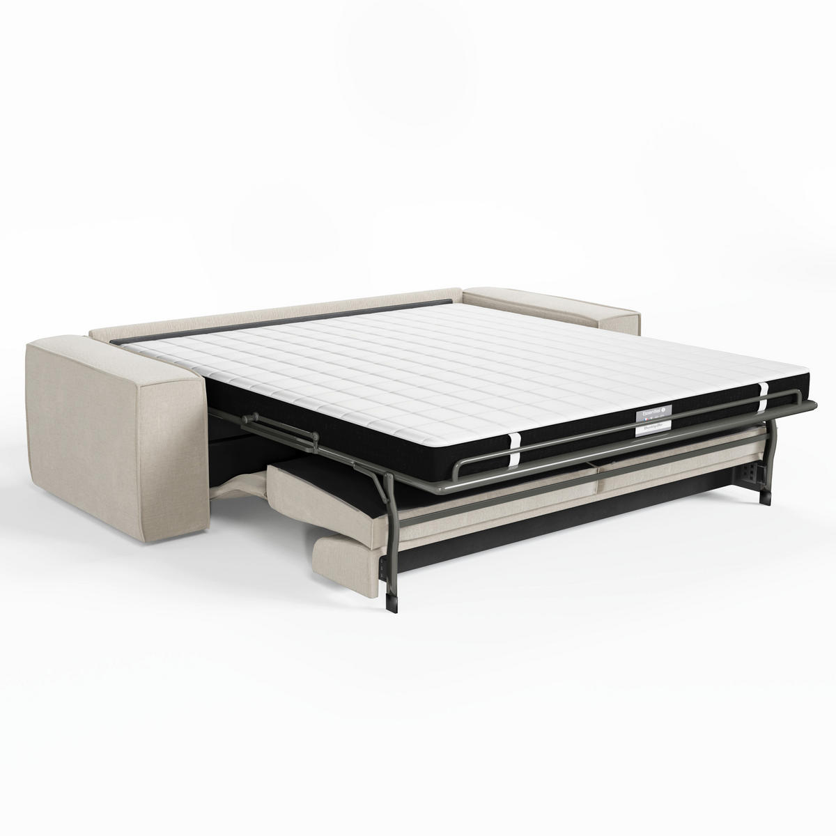 SCHLAFSOFA EXPRESS Dunlopillo Gemusterter Samt beige 160 cm - Beige, Textil (234/90/100cm) - Sia Home
