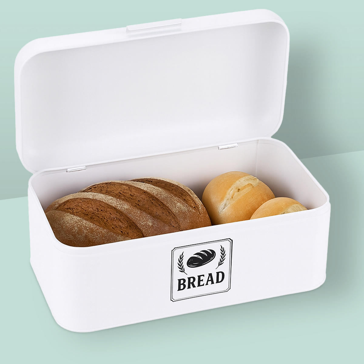BROTKASTEN - Weiß, Metall (30/16.5/19cm) - Relaxdays