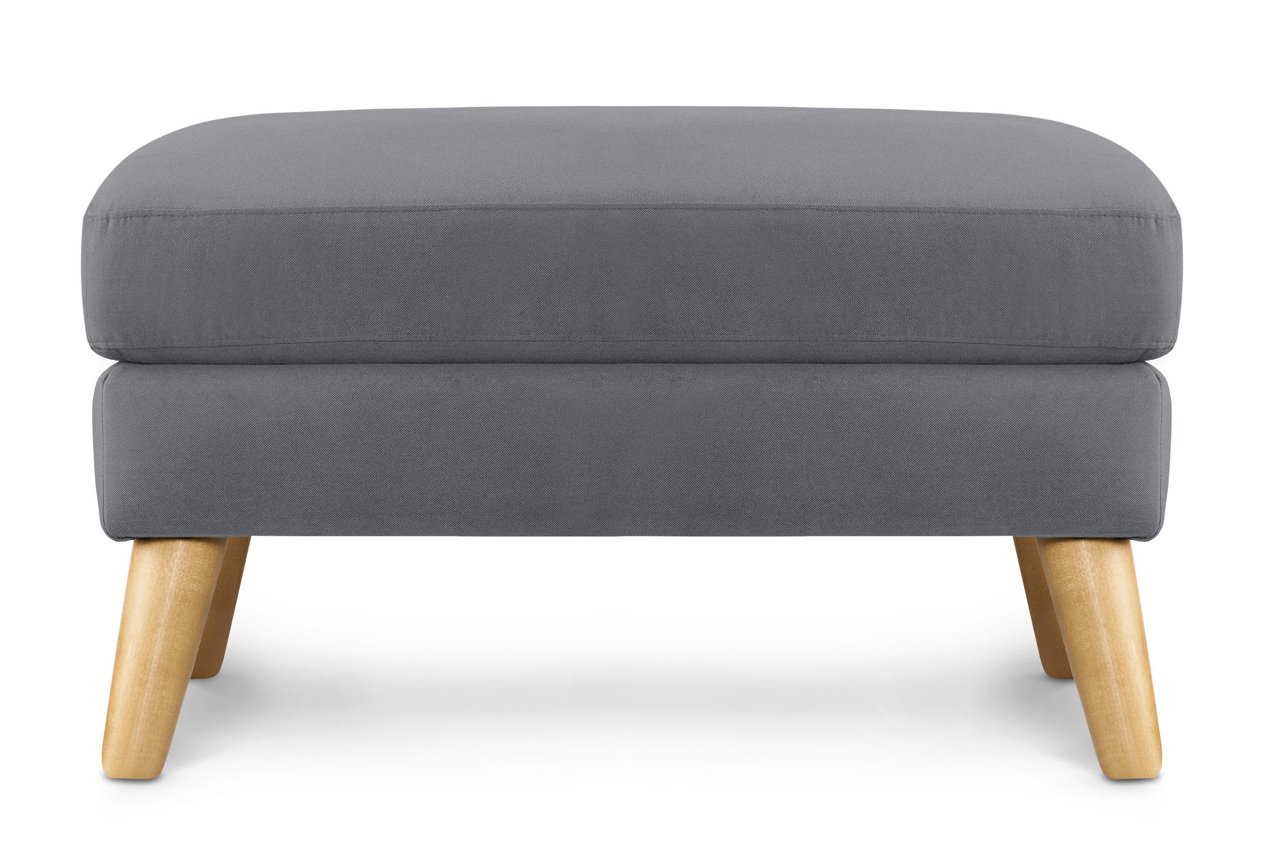 SITZHOCKER TAGIO Pouffe, grau - Braun/Grau, Buchenholz/Textil (65/46/80cm) - KONSIMO®