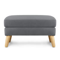 SITZHOCKER TAGIO Pouffe, grau - Braun/Grau, Buchenholz/Textil (65/46/80cm) - KONSIMO®