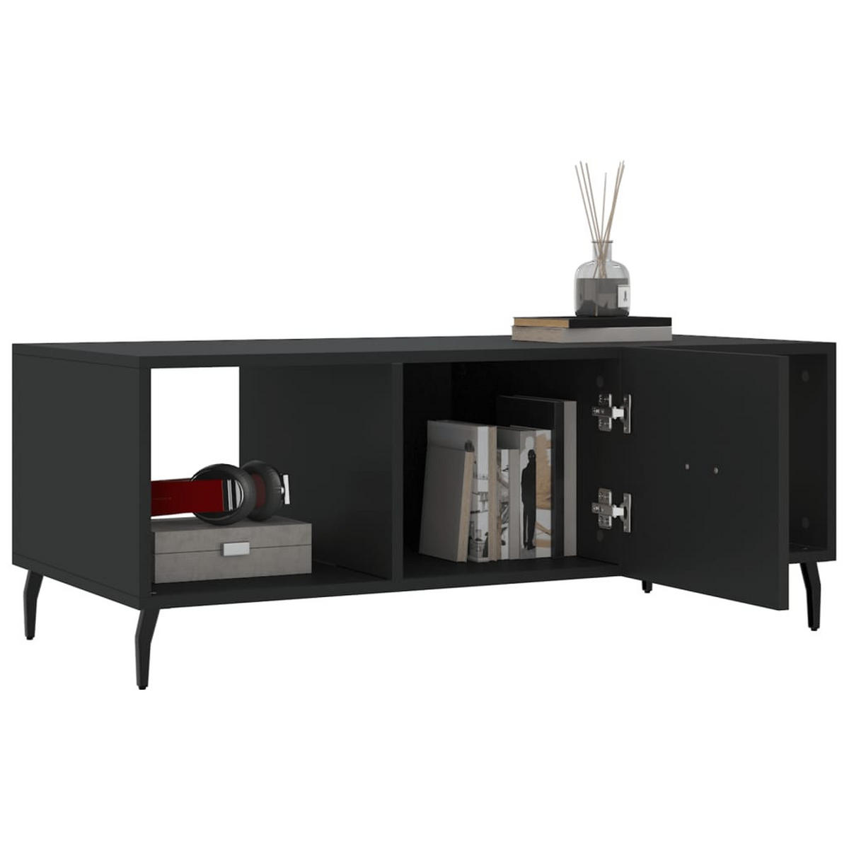 COUCHTISCH Schwarz 102x50x40 cm Holzwerkstoff - Schwarz, Holzwerkstoff (102/50/40cm) - furnicato