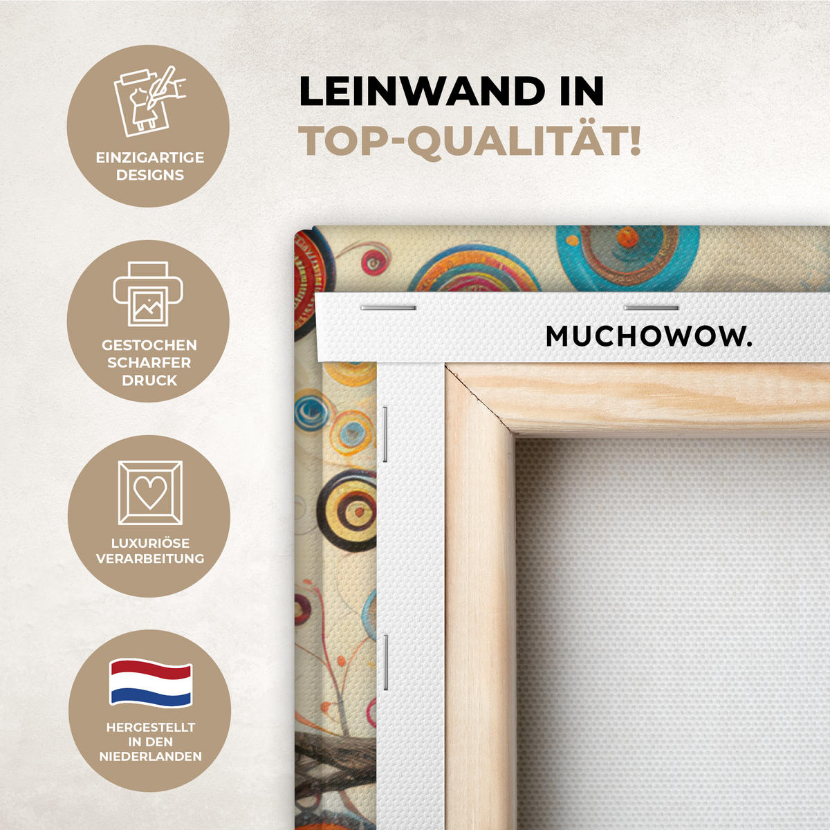 LEINWANDBILD Baum - Baum des Lebens - Farbe 50x50 cm - Braun, Textil (50/50cm) - MuchoWow