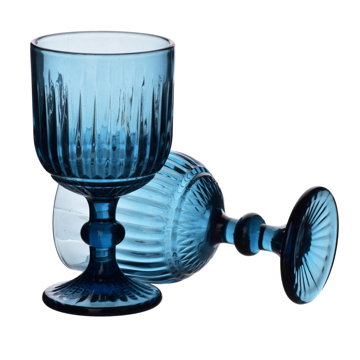 WEINGLAS Elise 4er Set rosa 9/9/16 cm Glas - Blau, Glas (0.35L) - Mondex