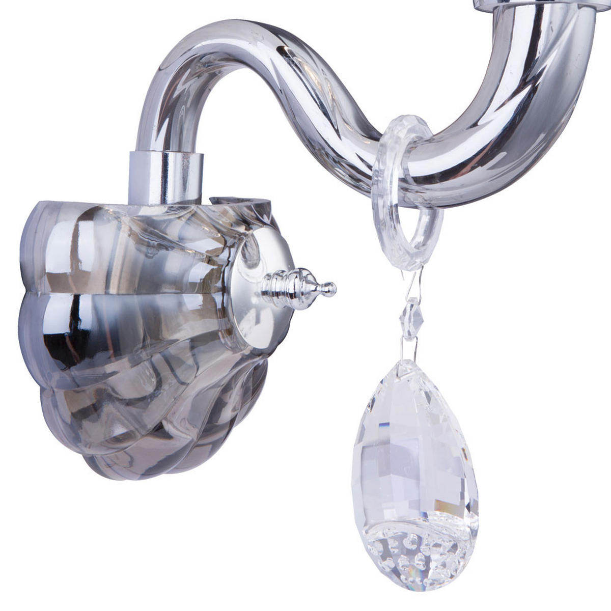 WANDLEUCHTE Helen Glas Silber Chrom 2er Set - Silberfarben, Glas (13/37/21.5cm) - Globo Lighting