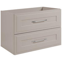 WASCHBECKENUNTERSCHRANK im klassischen Stil, Kaschmir, 80 x 57 x 46 cm - Beige/Silberfarben, Holzwerkstoff (80/57/46cm) - 3XE LIVING
