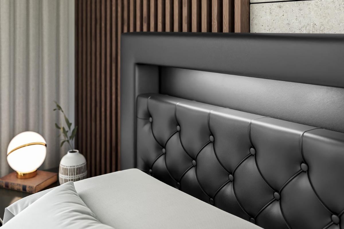 BOXBETT AURORA - 180x200 - H4 - Schwarz Hochglanz - Schwarz Hochglanz, Holzwerkstoff (180/200cm) - ALTDECOR