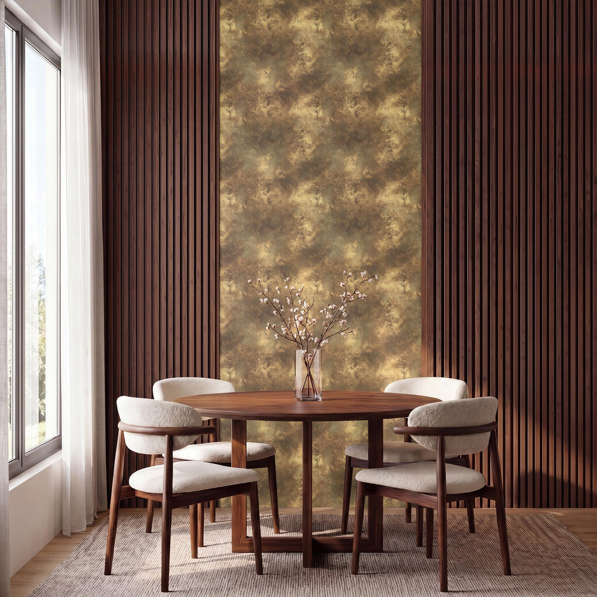 TAPETE - Antik - Metallic-Look - Gold - 120x300 cm - Messingfarben, Papier (120/300cm) - OnlyWow