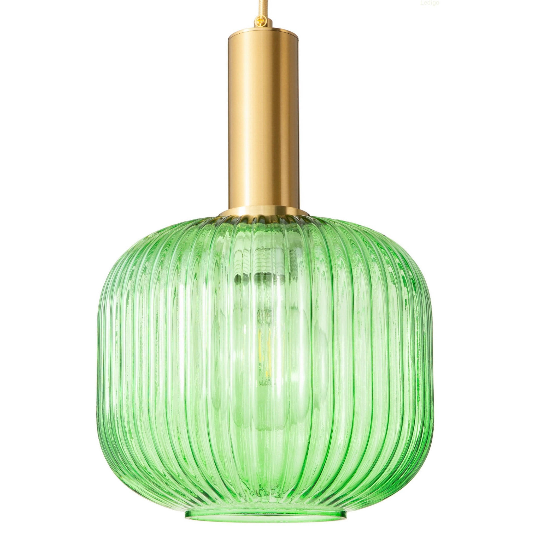 PENDELLEUCHTE Paris - Goldfarben/Grün, Glas/Metall (17/17/125cm) - kiki design