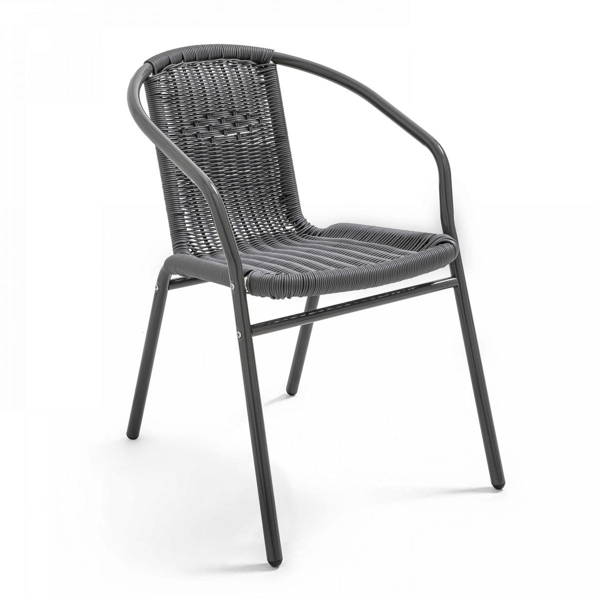 GARTENSTUHL 4-tlg., Schwarz - Schwarz, Metall (60/72/51cm) - Oviala