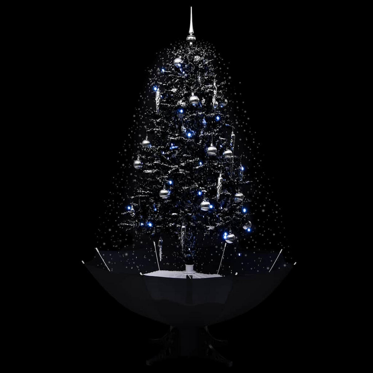 WEIHNACHTSBAUM Schneiender Mit Schirmfuss Schwarz 170 Cm Pvc - Schwarz, Kunststoff (170cm) - vidaXL