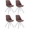 BESUCHERSTUHL Toulon, 4er Set Stoff, Gestell Holz Square Weiß Braun - Braun/Weiß, Holz/Buchenholz (48/83/56cm) - TPFLiving