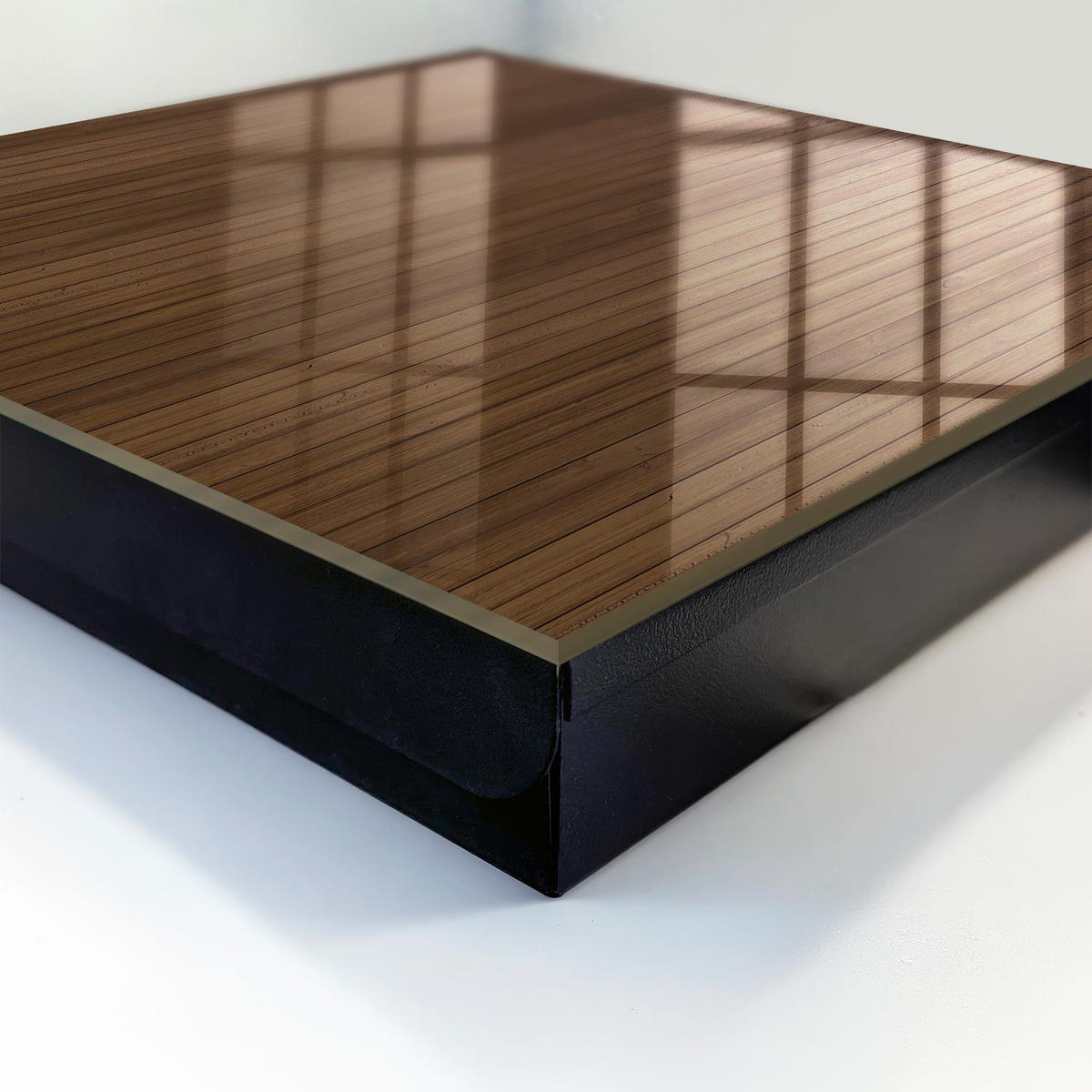 SCHLÜSSELBOX Schwarz 30x30 cm- Türöffnung nach rechts - Holzbretter - Braun, Metall (30/30/5cm) - TULUP