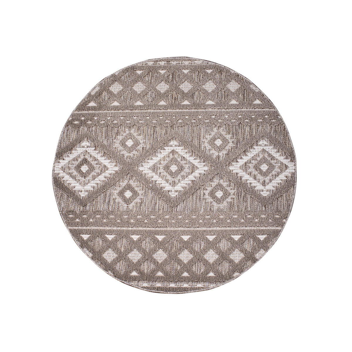 OUTDOOR-TEPPICH Santorini 435 Braun 200 cm Rund - Braun, Textil (200/200cm) - carpet city