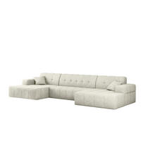ECKSOFA U-form NIMES Stoff Perfect Harmony Creme - Creme, Holz/Kunststoff (168/350cm) - Kaiser Möbel