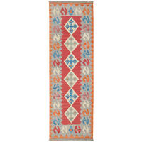 HANDWEBTEPPICH Kelim Gashgai Rot 197/63 cm Schurwolle - Rot, Textil (63/197cm) - Looma