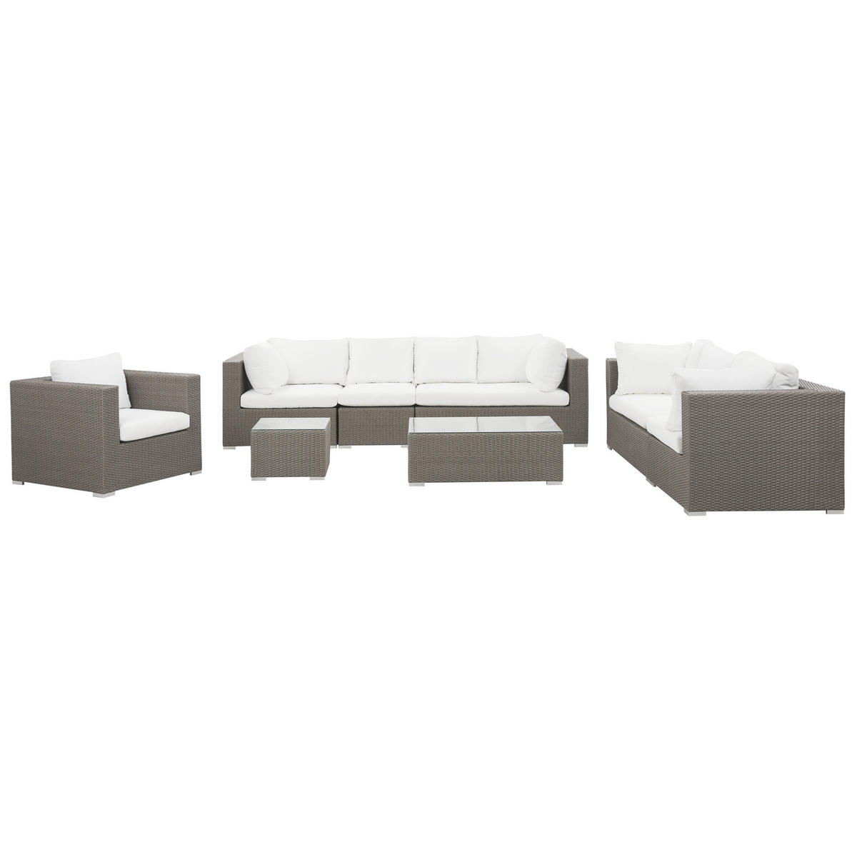 LOUNGE-SET grau modular Maestro - Grau, Kunststoff - Beliani