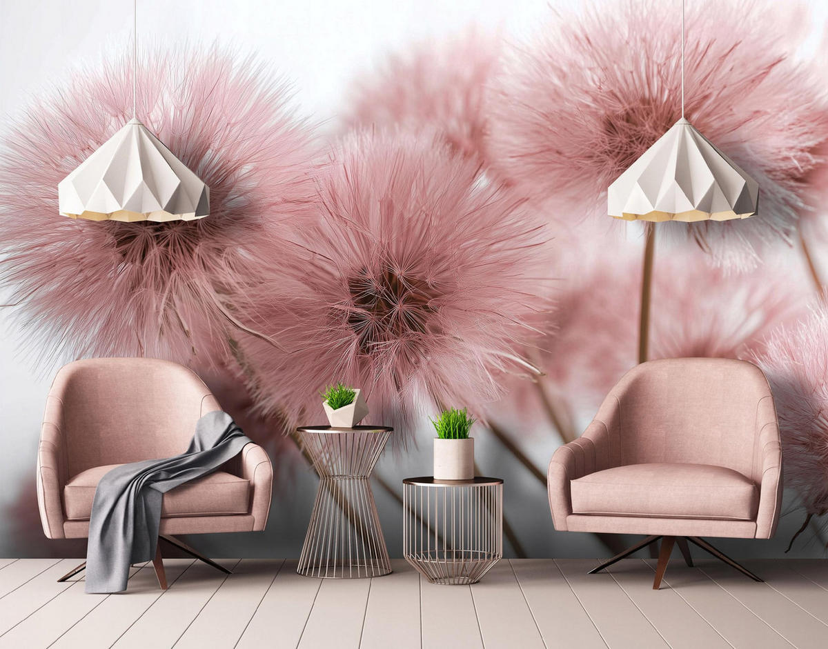 FOTOTAPETE Pusteblume Boho Wohnzimmer 200x140 - Multicolor, Papier (200/140cm) - Wallarena