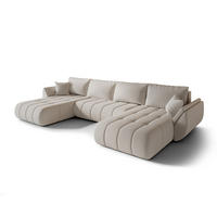 WOHNLANDSCHAFT Misato In Wind - Beige, Holzwerkstoff/Textil (384/85/175cm) - Fun Möbel