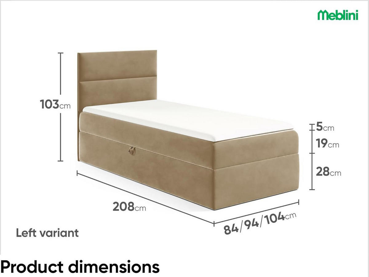 KINDERBETT MINO 1 - Hellbraun, Holzwerkstoff (94/208cm) - Meblini