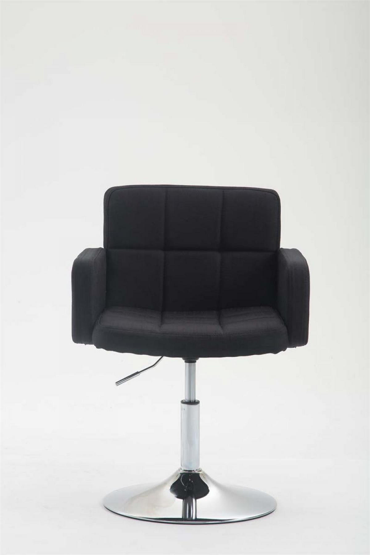 DREHSTUHL Stoff schwarz - Chromfarben/Schwarz, Textil/Metall (58/80/48cm) - CLP
