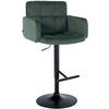 BARHOCKER Samt Dunkelgrün - Dunkelgrün/Schwarz, Textil/Metall (60/93/56cm) - CLP
