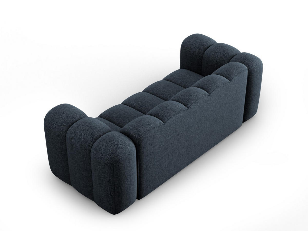 SOFA Lupine aus Chenille-Stoff königsblau 2 Sitzplätze - Dunkelblau, Textil (95/70/200cm) - Micadoni