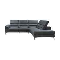 ECKSOFA Tucano Echtleder Anthrazit - Anthrazit, Leder/Metall (258/232cm)