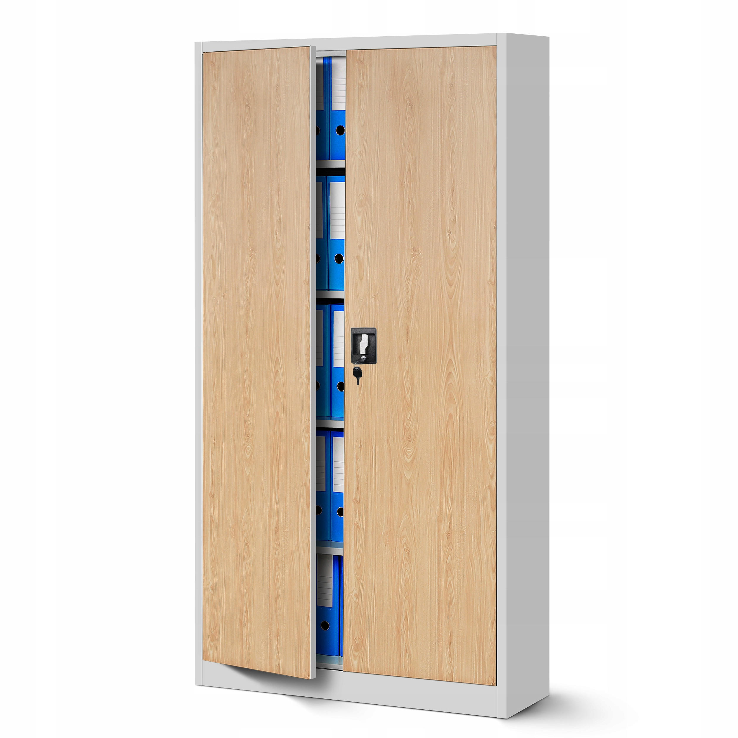Jan Nowak Aktenschrank Weiß, Beige 90x195x40 cm