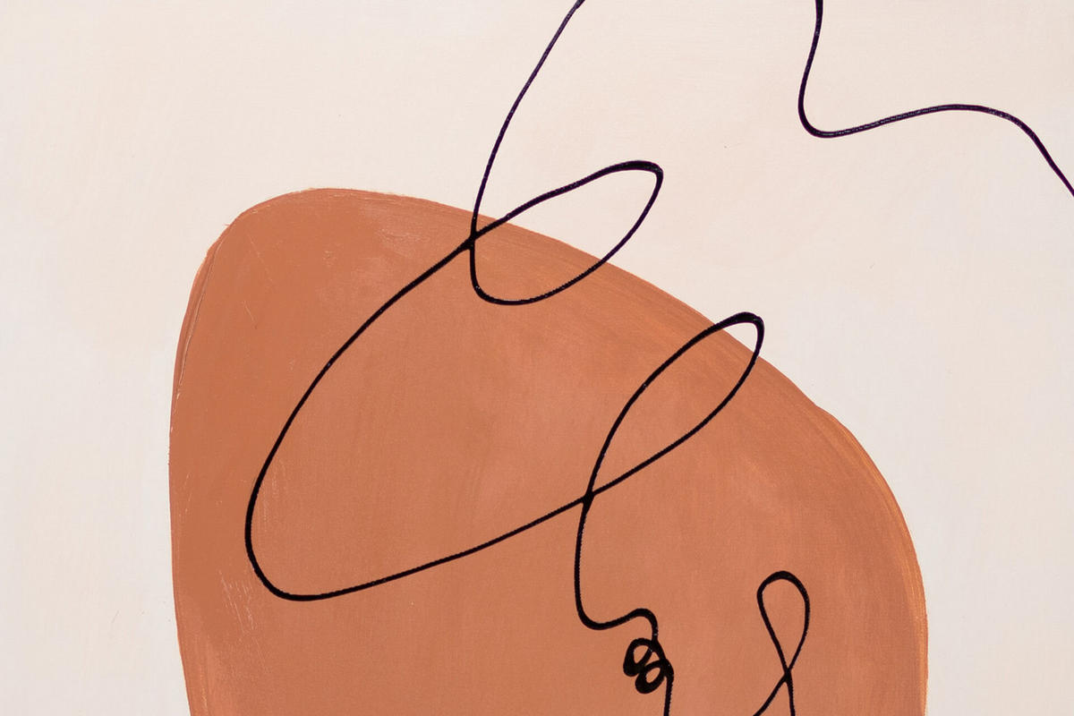 ACRYLBILD HANDGEMALT 60/90 cm - Pink/Beige, Holz/Textil (60/90cm) - KUNSTLOFT