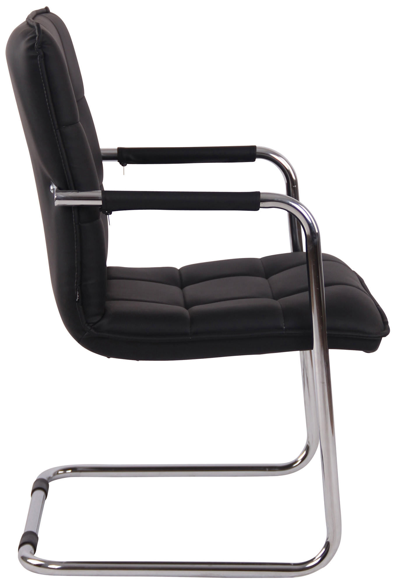 SCHWINGSTUHL Lederlook schwarz - Chromfarben/Schwarz, Textil/Metall (57/89/64cm) - CLP