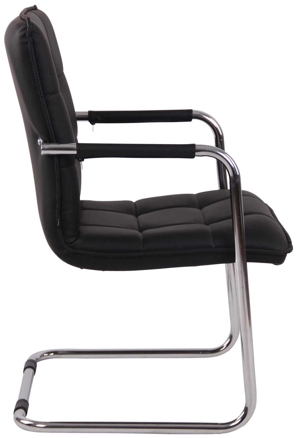SCHWINGSTUHL Lederlook schwarz - Chromfarben/Schwarz, Textil/Metall (57/89/64cm) - CLP