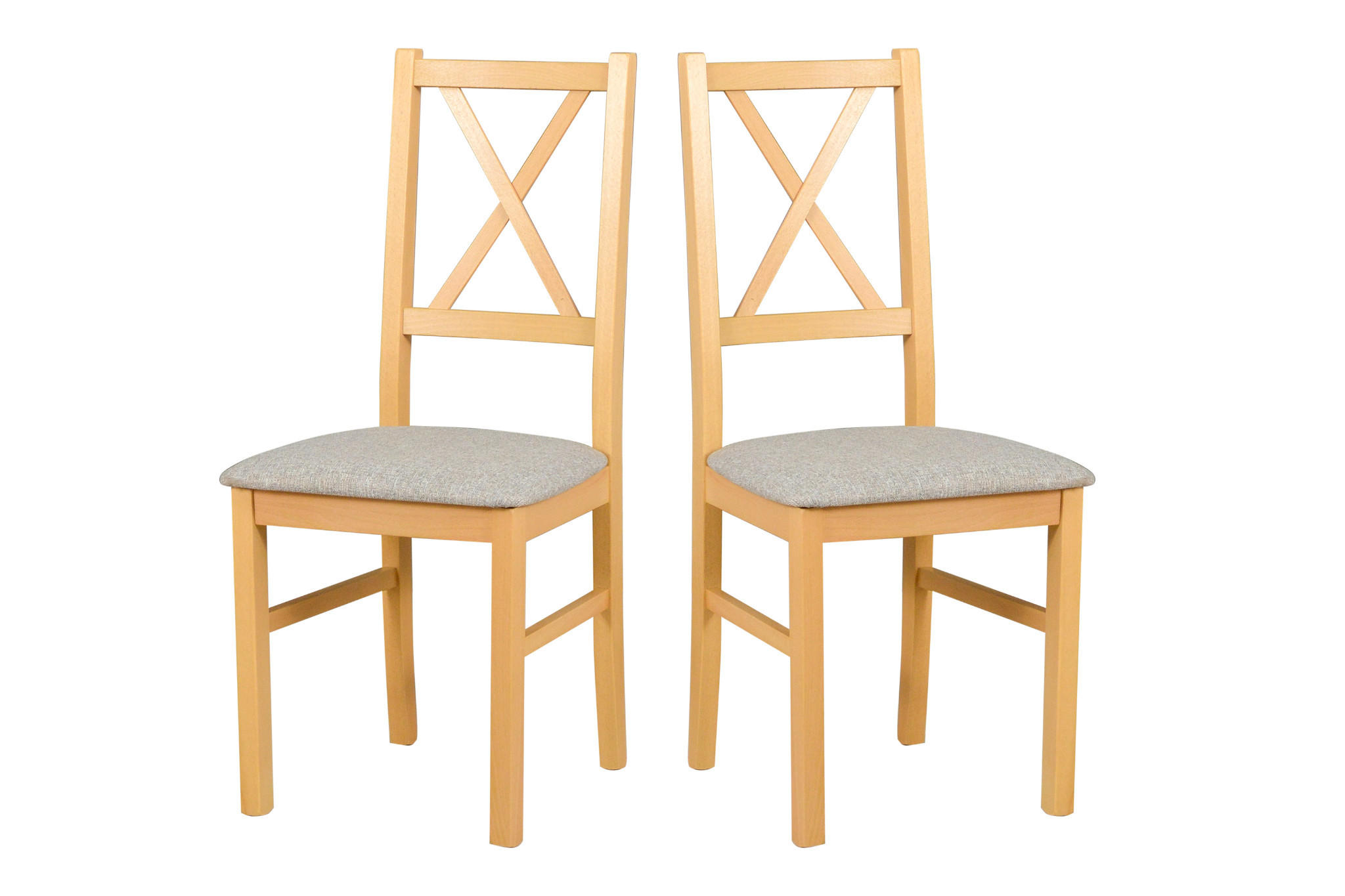 STUHL 2er Nilo 12, grandson - Beige, Holz (43/94/40cm) - Leaf Design
