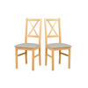 STUHL 2er Nilo 12, grandson - Beige, Holz (43/94/40cm) - Leaf Design