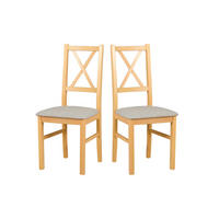 STUHL 2er Nilo 12, grandson - Beige, Holz (43/94/40cm) - Leaf Design