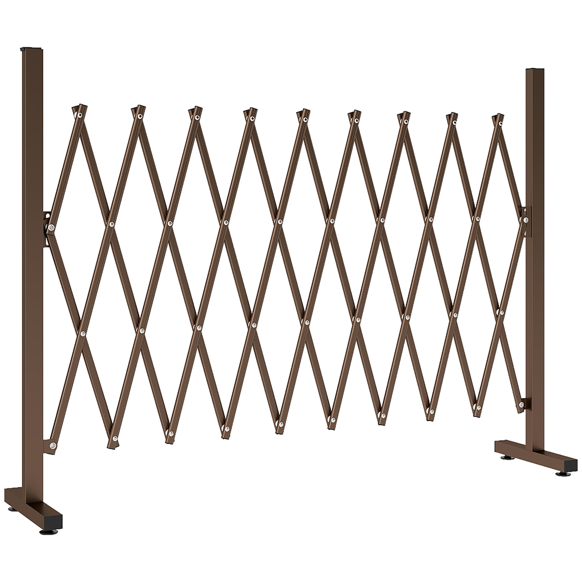 ZAUN Aluminium Eisen Dunkelbraun - Dunkelbraun, Kunststoff/Metall (31/103cm) - Outsunny