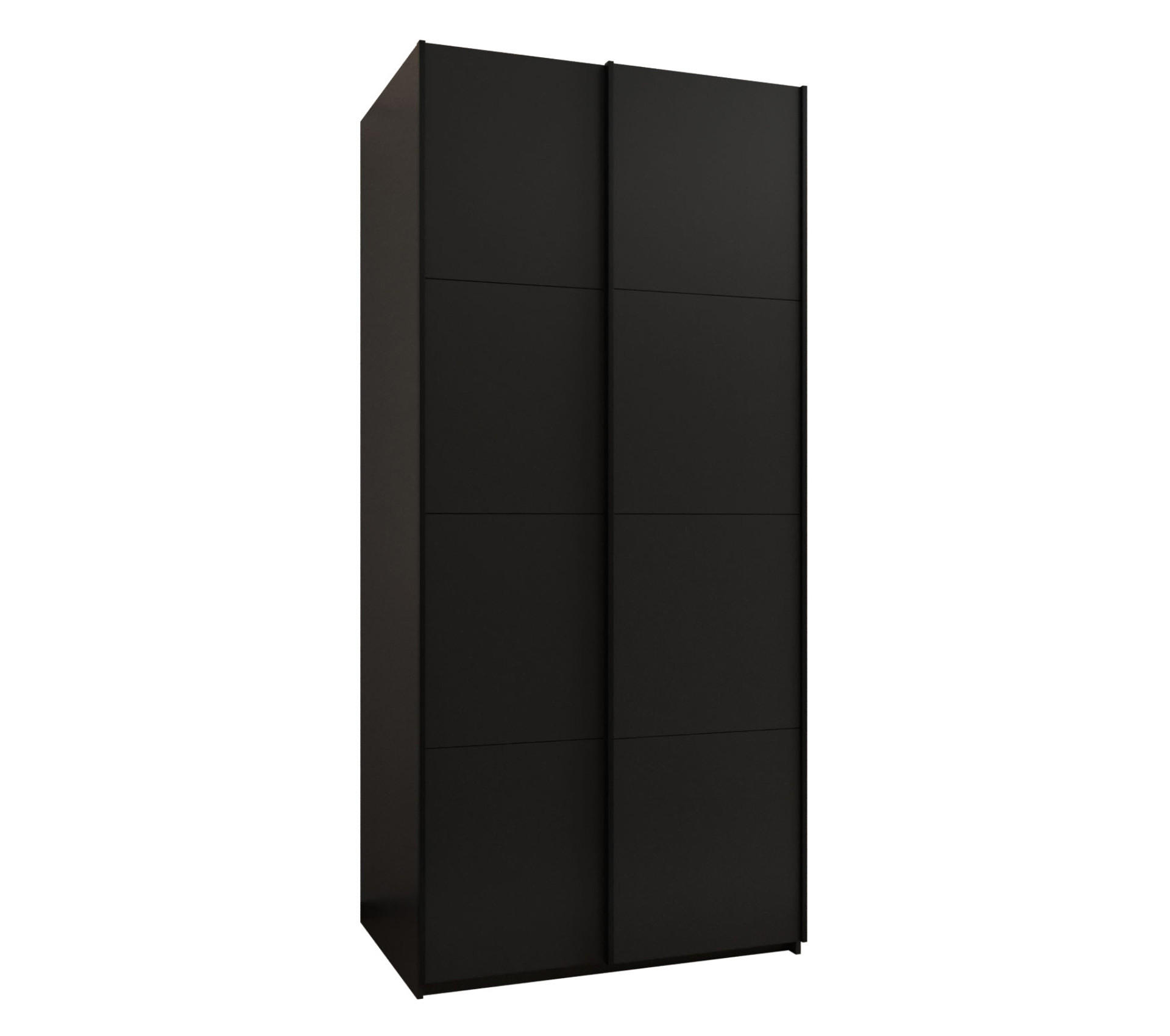 Abiks Möbel Schwebetürenschrank Schwarz, Schwarz, Schwarz 100x245x64 cm