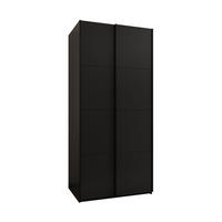 SCHWEBETÜRENSCHRANK 245,5/100/64 2-türig - Schwarz, Holz/Metall (100/245/64cm) - Abiks Möbel