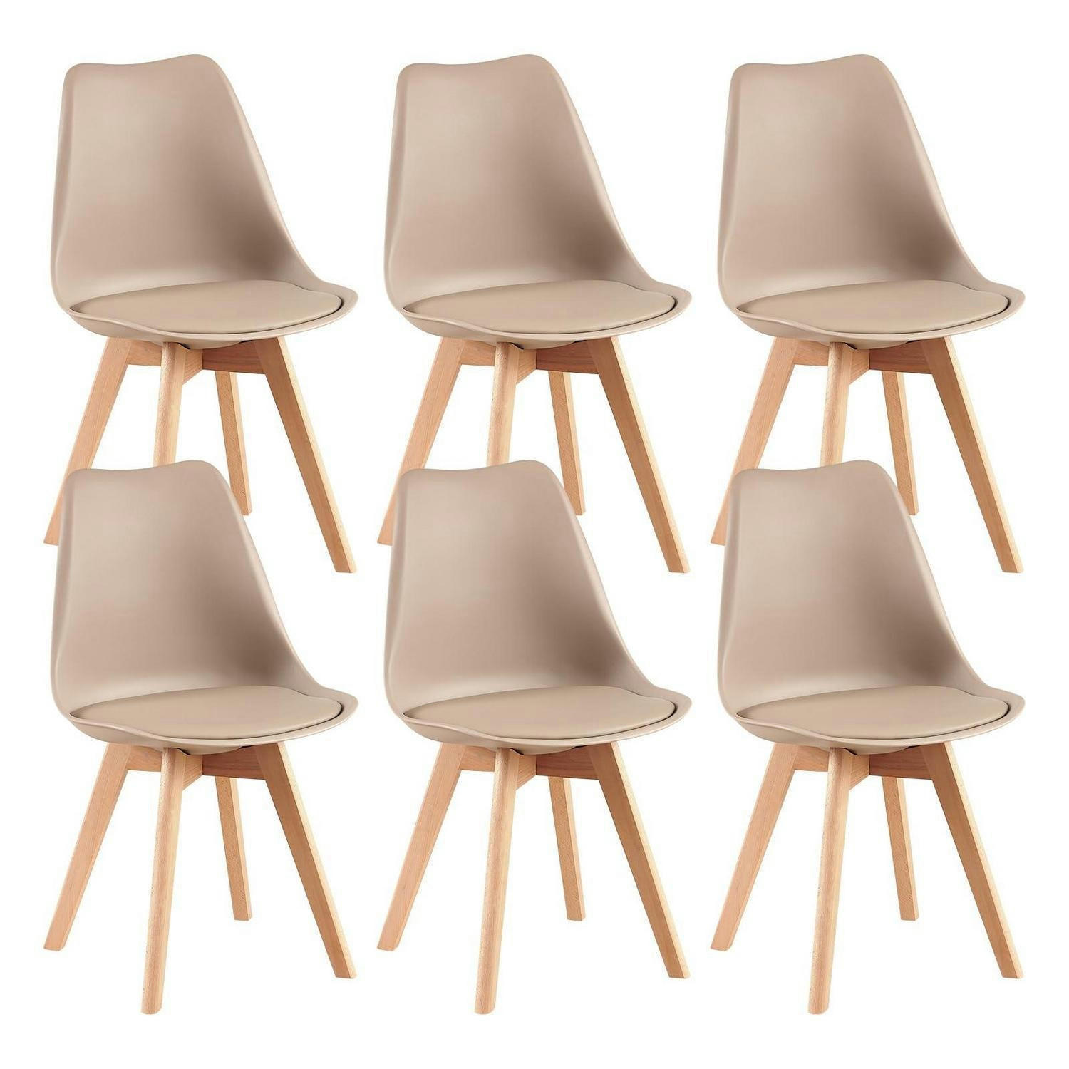 ESSZIMMERSTUHL 6er-Set Helles Khaki - Olivgrün, Kunststoff (47.5/82/41cm)