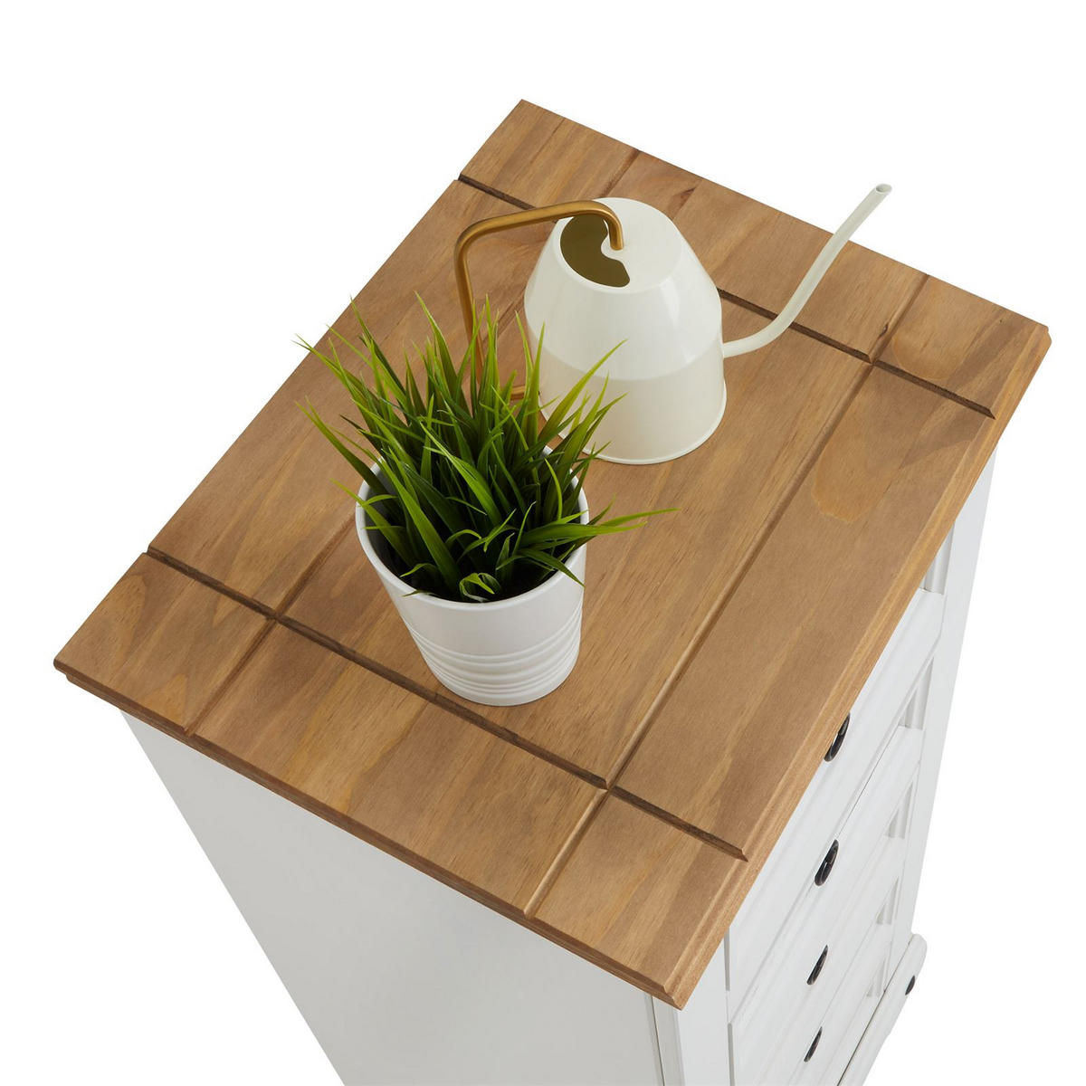 KOMMODE CAMPO - Weiß/Braun, Holz (53/104/39cm) - CARO-Möbel