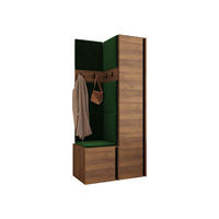 MOBILIER PENTRU HOL Orion XXIV - culoare lemn de nuc/verde, material plastic/compozit lemnos (82/186/46cm) - MIRJAN24
