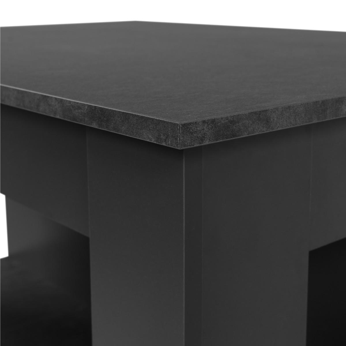 ESSTISCH mit 3 offenen Fächern Anthrazitgrau und Schiefer 92/68/106 cm - Anthrazit, Holzwerkstoff (85.5/68/106cm) - Calicosy