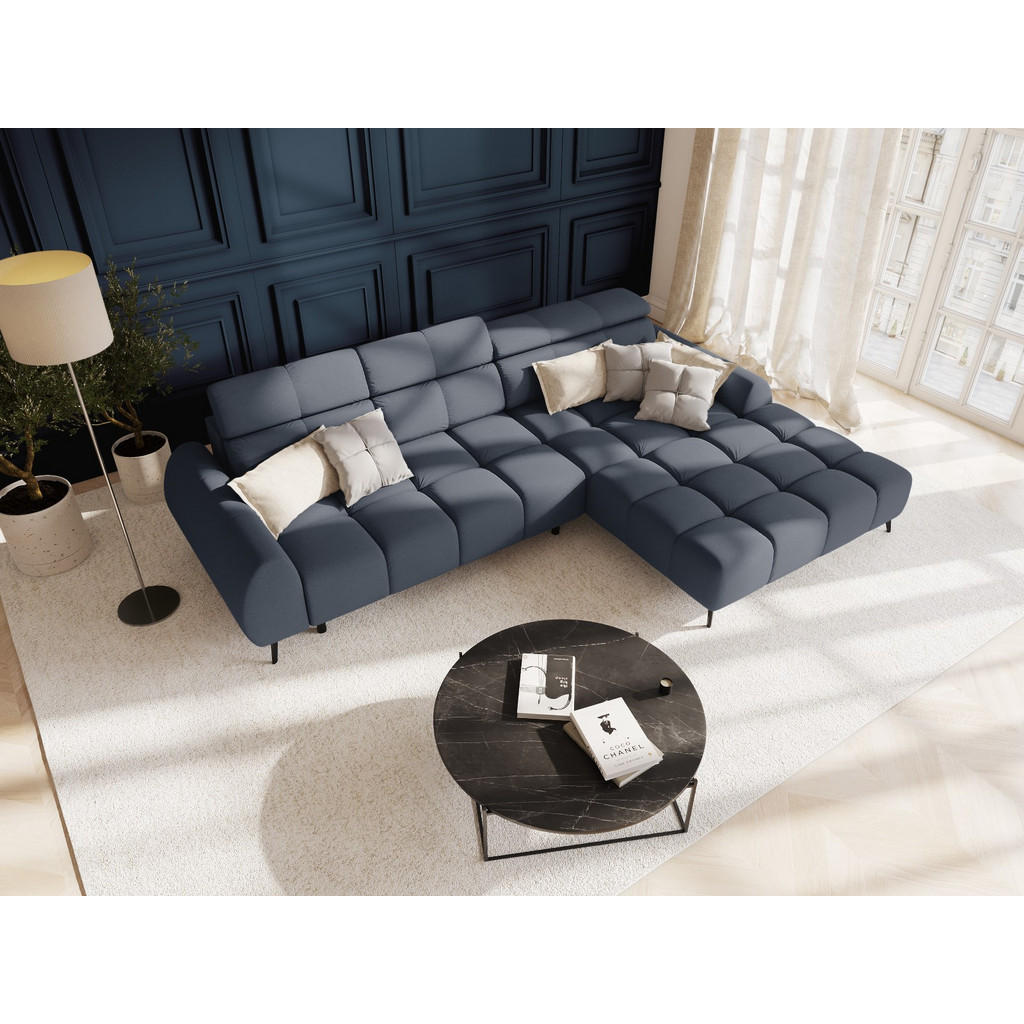 Thumbnail - Micadoni Elektrisches-Ecksofa, Dunkelblau, Textil, 5-Sitzer, L-Form, 295x188 cm, Hergestellt in Europa, Oeko-Tex®, Wohnz...